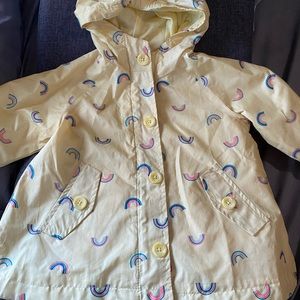 24M OshKosh B'gosh Yellow Raincoat with Rainbows